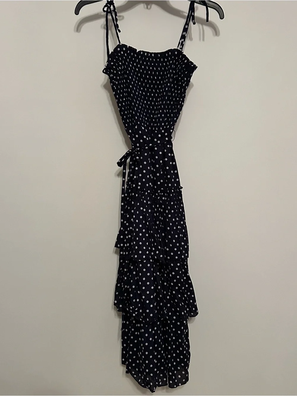 Tory Burch Navy Maxi Dress with White Polka Dots Tory Burch Navy Maxi Dress with White Polka Dots